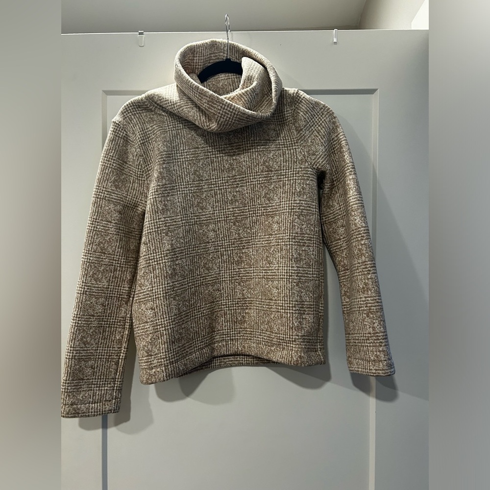 J Crew Long Sleeve Mock Neck Pullover Glen Plaid